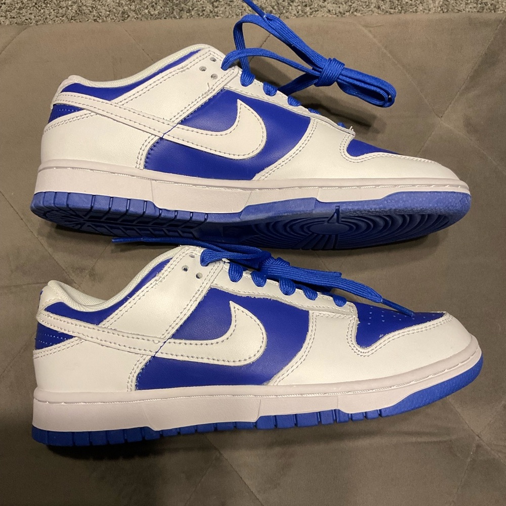 Nike Royal Blue and White Low-Top Sneakers